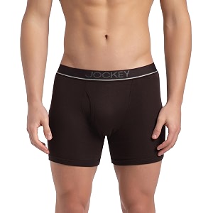 jockey 8009 men super combed cotton solid long trunk boxer brief