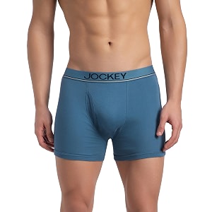 jockey 8009 men super combed cotton solid long trunk boxer brief