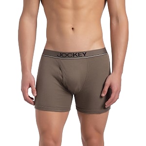 jockey 8009 men super combed cotton solid long trunk boxer brief