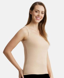 JOCKEY Casual Solid Women Beige Top