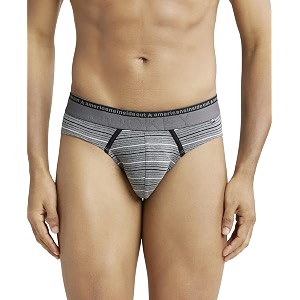 jockey us67 men super combed cotton elastane stretch striped brief with ultrasoft waistband