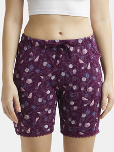 JOCKEY Printed Women Purple Regular Shorts