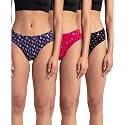 Jockey 1410 Women Combed Cotton Bikini(Pack of 3, Colors &amp; Prints May Vary)