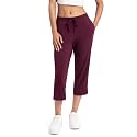 Jockey Women's Slim Fit Cotton Capri (1300_Winetasting Printed_M_Wine_M)