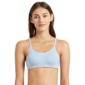 jockey women39s cotton non-padded wirefree beginner39s bra ss12_sky blue melange_32b