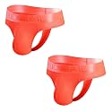 JOCKMAIL 2PCS/PACK Mens Underwear Thongs Briefs Comfortable Mens Sport Underwear Athletic Mens Underwear Thongs Pack