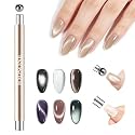 JODSONE 3-in-1 Cat-Eye Magnet Nail Art Tool,Cylindrical & Ball Magnet Pens,Flexible Multi-Effect Magnet for Cat Eye Gel Polish DIY Home Salon(Magnet Only, No Gel Included)