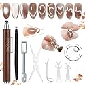JODSONE Cat Eye Magnet Set for Nails, 8-Piece Multi-Effect Nail Art Kit