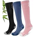 JODUCE Viscose from Bamboo Compression Socks for Men &amp; Women, 3 Pairs 15-20 mmHg Graduated Knee High for Nurses &amp; Travel