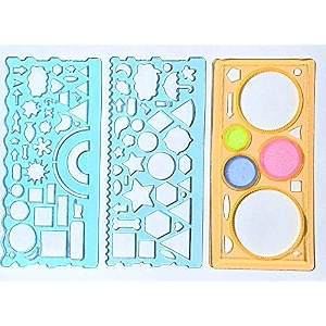 joe joe spirograph geometric drawing ruler set of 3 multishape geometry drafting tools for students school stationery circle curve pattern maker for maths art technical drawing