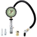 Joes Racing Products 32484 Tire Inflator and Gauge, Quick Fill, 0-60 psi, Analog, Glow in The Dark, 2-1/2 in Diameter, White Face, Fittings Included, Each