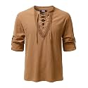 JOGAL Mens Renaissance Shirt Medieval Pirate Viking Halloween Costume