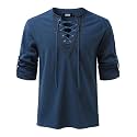 JOGAL Mens Renaissance Shirt Medieval Pirate Viking Halloween Costume