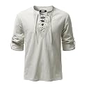 JOGAL Mens Renaissance Shirt Medieval Pirate Viking Halloween Costume