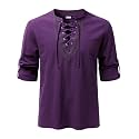 JOGAL Mens Renaissance Shirt Medieval Pirate Viking Halloween Costume