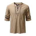 JOGAL Mens Renaissance Shirt Medieval Pirate Viking Halloween Costume
