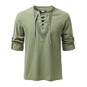 JOGAL Mens Renaissance Shirt Medieval Pirate Viking Halloween Costume