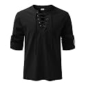 JOGAL Mens Renaissance Shirt Medieval Pirate Viking Halloween Costume
