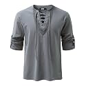 JOGAL Mens Renaissance Shirt Medieval Pirate Viking Halloween Costume