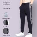 Joggers Park Striped Men Black Track Pants
