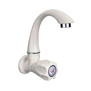 jogi white polished wall mounted standard size 1234 pvc water taps for kitchen sink faucetsplastic sink cock tapswhite 15mm pack of 1