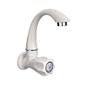 Jogi White Polished Wall Mounted Standard Size 1/2" PVC Water Taps for Kitchen Sink Faucets/Plastic Sink Cock Taps(White, 15mm) Pack of 1