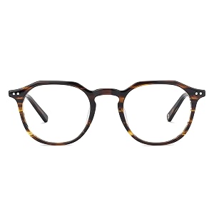 john jacobs  blue cut amp antiglare computer eyeglasses  brown tortoise full rim hexagonal shape  for men amp women  medium  jj e12787