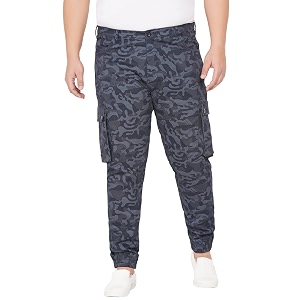 JOHN PRIDE Men Camouflage Blue Cargo Pant