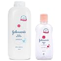 Johnson's Baby Powder (400g) & Johnson's Baby Oil with Vitamin E, Non-Sticky for easy spread and massage, 200ml