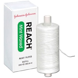 johnson amp johnson 2733 reach mint floss waxed refill spool 200 yd