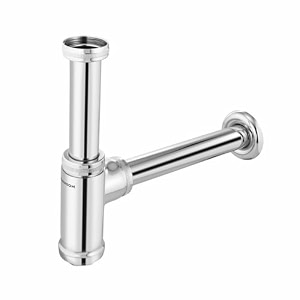 johnson dew bottle trap for wash basin with 190 mm outlet pipe  brass material  chrome plated glossy finish with wall flange  anti cockroach trap  2 years warranty pack of 1
