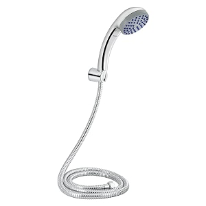 johnson aro single flow hand shower with 15mt hose amp hook rain flow handheld round shower high-pressure abs material anti-corrosion single flow hand shower 1 year warranty s0317camz- chrome