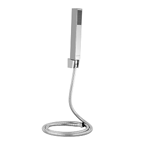 aro square hand shower with 15mt hose amp hook rain flow handheld square shower high-pressure abs material anti-corrosion single flow  1 year warranty s0346amz- chrome