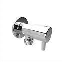 Johnson Coral Virgin Brass Angle Cock for Bathroom| 1/2 Inch Angle Valve Tap with Wall Flange| Chrome Finish Angle Tap for Wash Basin, Toilet, Jet Spray and Washing Machine| 10 Year Warranty