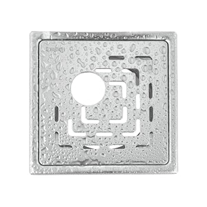 johnson curl 5x5 inches square floor drain with hole ss304 grade floor trap jalidrain cover anti-rust mattsatin finish  2 yr warranty t3081s1 - stainless steel