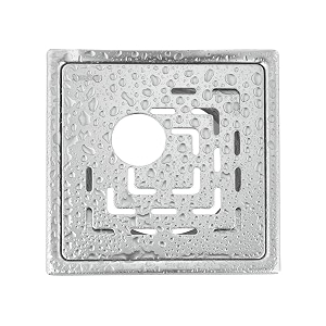 johnson curl 6x6 inches square floor drain with hole ss304 grade floor trap jalidrain cover anti-rust mattsatin finish  2 yr warrantyt3081s21- stainless steel