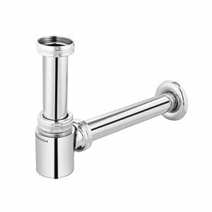 johnson dew bottle trap for wash basin with 190 mm outlet pipe  brass material  chrome plated glossy finish with wall flange  anti cockroach trap  2 years warranty pack of 1