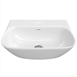 johnson eco plus recta counter top  wall mounted basin  thin rim  430x295x135mm  dual installation ceramic basin for bathroom dinning hall  white  8 kg  10 years warranty p2215ppw0103