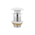 Johnson Forged Brass Pop-up Waste Ceramic Top Waste Coupling| Full Thread Waste Coupling for Wash Basins| White Chrome Pop-up Drain Outlet System