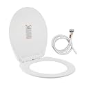 Johnson Jazz Slim Toilet Seat Cover with Inbuilt Jet &amp; Pipe| Round-Shaped Germ-Free Toilet Seat Cover for Commode (41.5 x 36.7 cm) | Soft Close feature | 2 Years Warranty (P8579PWAMZ - White Colour)