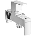 Johnson Nova 2 in 1 Brass Angle Cock 1/2 Inch with Wall Flange| Chrome Finish Heavy Duty Angle Valve for Basin, Toilet, Jet Spray & Washing Machine | 10 Year Warranty