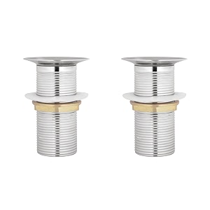 johnson stainless steel 25 inch 925 mm waste coupling pack of 2  full thread waste coupling for wash basins chrome drain outlet  1 year warranty