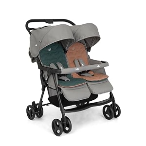 joie aire twin ultra lightweight and one hand-fold stroller with flat reclining seats-nectar amp mineral birth to 15kg