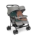 Joie Aire Twin Ultra Lightweight and One Hand-fold Stroller for Babies with Flat Reclining Seats (Birth to 15kg), Black Colour