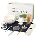 Joiish Matcha Whisk Set, 10-Pcs Matcha Kit with Measuring Spoon/Cup, White