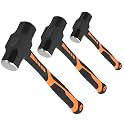 JOIKIT 3 PCS 2lbs 3lbs 4lbs Sledge Hammer Set, Drilling Crack Hammer with Forged Steel Head and Non-Slip Shock Absorbing Grip, Solid Construction for Demolition Work