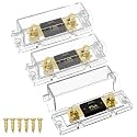 Joinfworld 100 Amp ANL Fuse Holder with 100A ANL Fuse, ANL Fuse Block 0/2/4 Gauge for Car Audio System - 3Pack