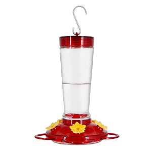 joliyoou hummingbird feeder 10 onces fluid flower bird feeder for outdoors red and yellow flower