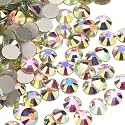 Jollin Crystal Flatback Rhinestones Gems for Crafts 7.2mm SS34, Crystal AB