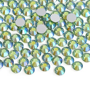 jollin glue fix crystal ab flatback rhinestones ss12 1440pcs light-green ab